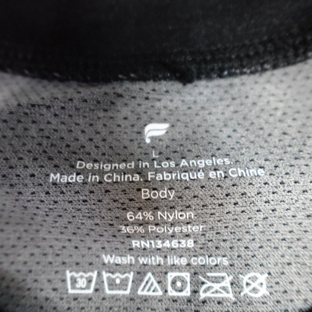 Fabletics Shirt Large Black Solid Raglan Performa… - image 2